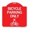 Signmission Bicycle Parking W/ Cycle and Lock, Red & White Aluminum Architectural Sign, 18" x 18", RW-1818-24321 A-DES-RW-1818-24321 - alternate 1